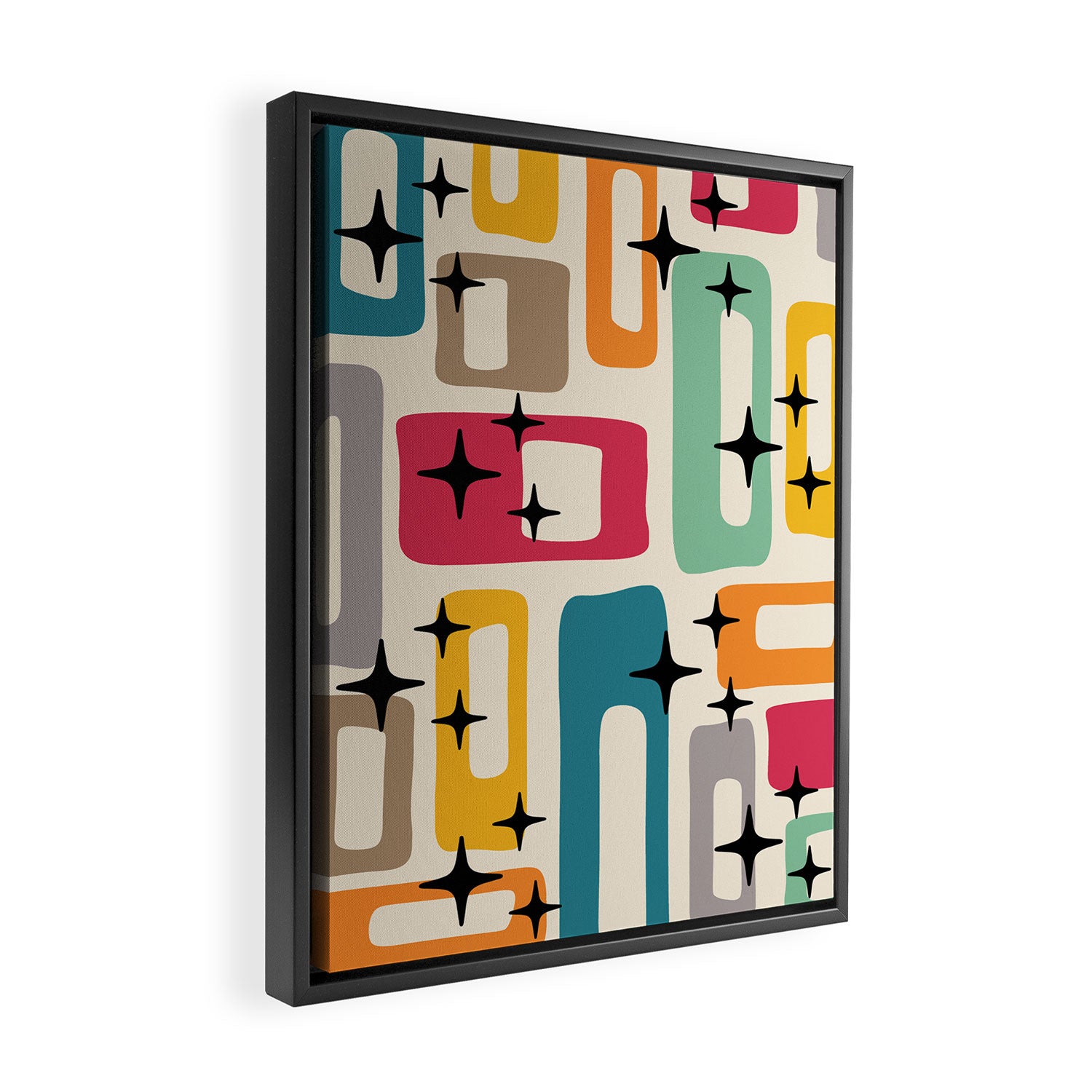 Mid Century Modern Abstract Pattern 242 Mid Mod Googie Framed Canvas Print Gallery Image 2