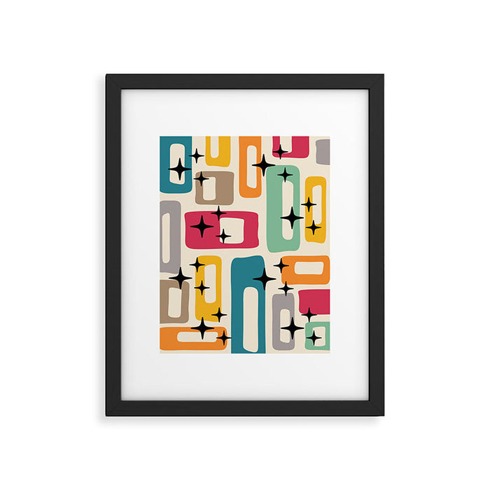 Mid Century Modern Abstract Pattern 242 Mid Mod Googie Framed Art Print Gallery Image 1