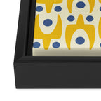 Mid Century Modern Abstract Pattern 641 Googie Yellow and Blue Framed Canvas Print Gallery Image 3