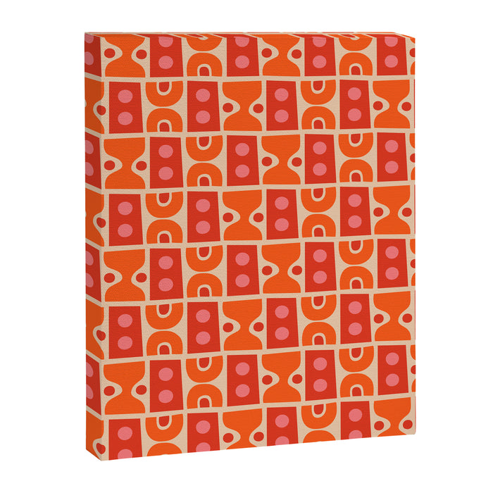 Mid Century Modern Abstract Pattern 721 Mid Mod Orange & Red Canvas Print Gallery Image 1