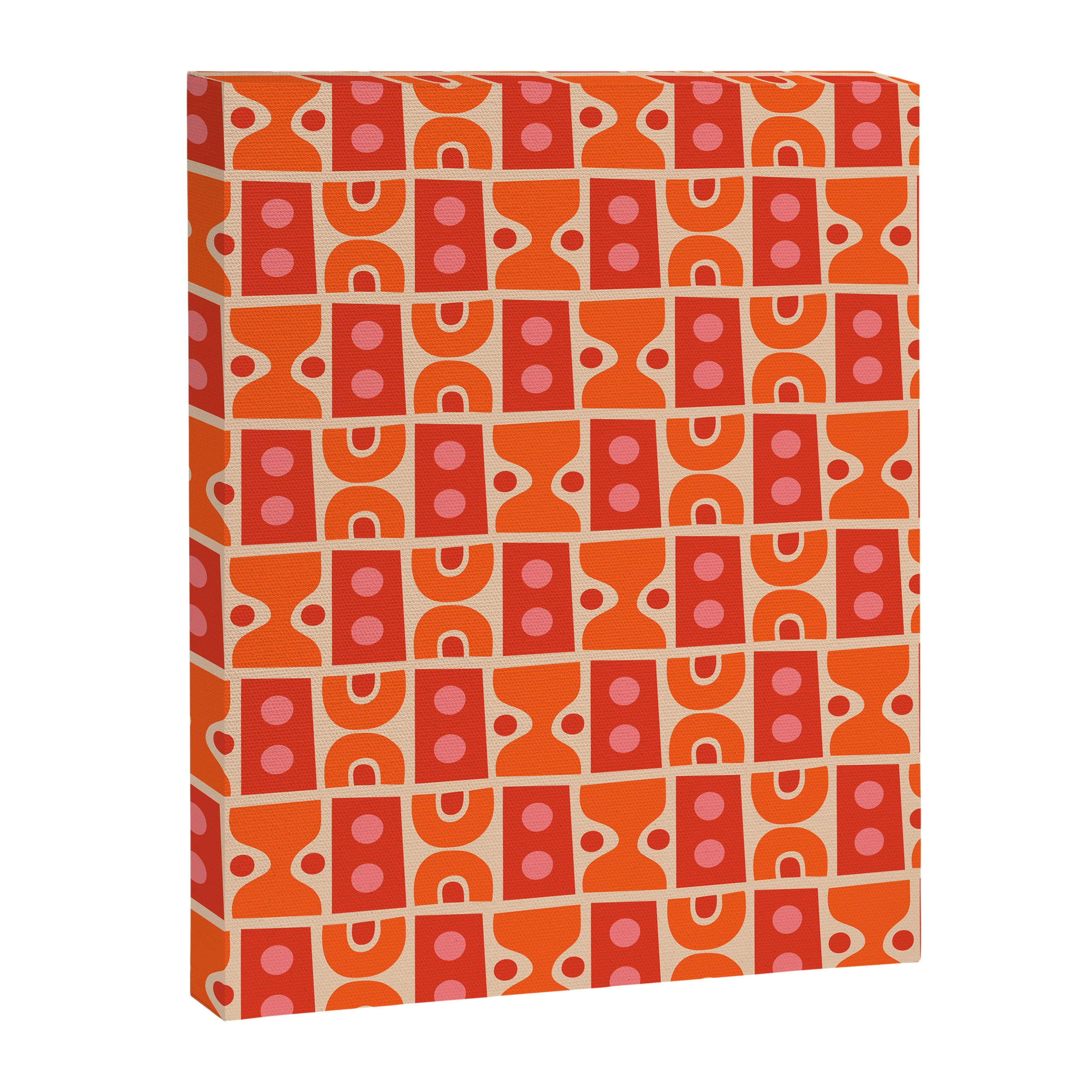 Mid Century Modern Abstract Pattern 721 Mid Mod Orange & Red Canvas Print Gallery Image 8