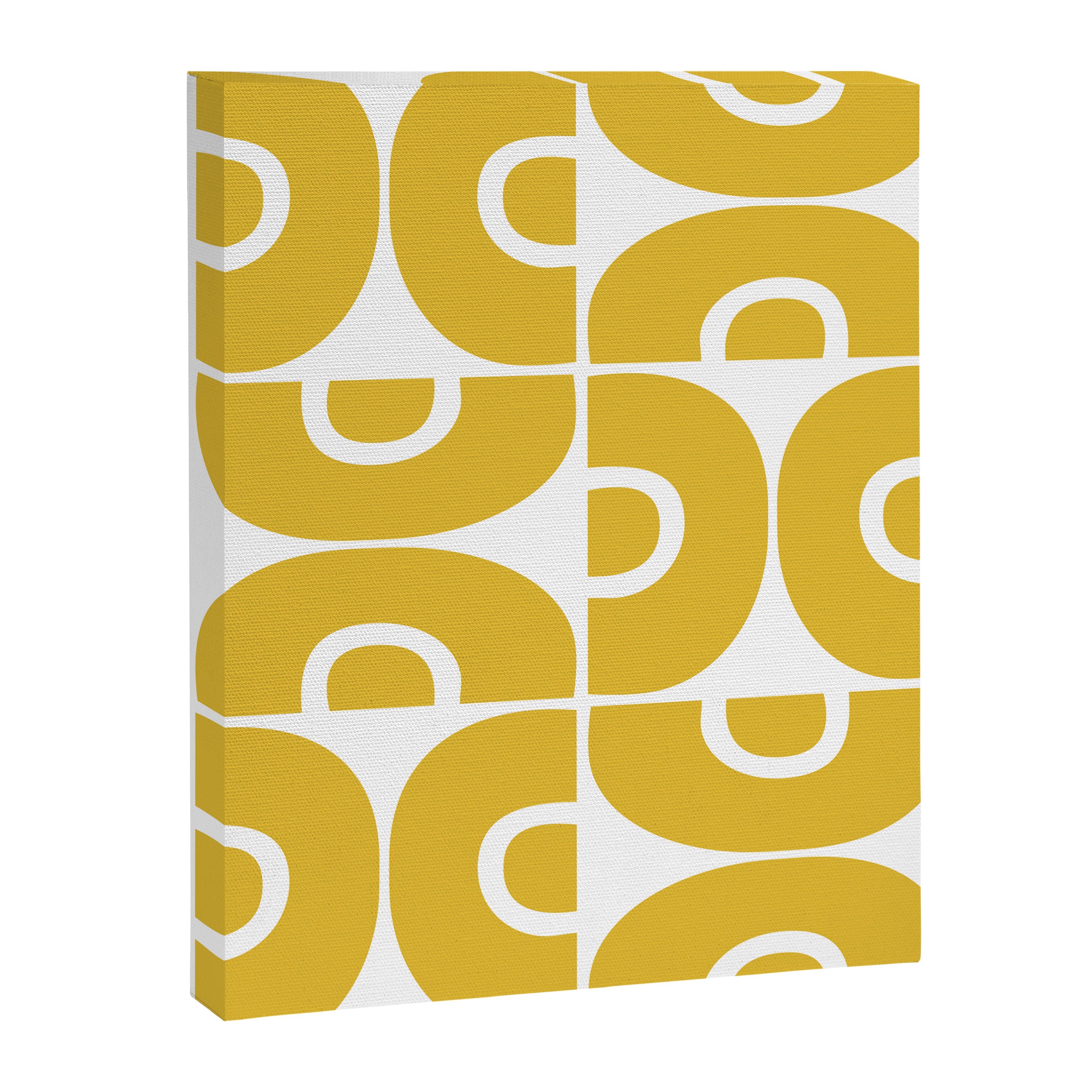 Mid Century Modern Abstract Pattern 7721 Mustard Yellow Canvas Print Gallery Image 8
