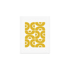 Mid Century Modern Abstract Pattern 7721 Mustard Yellow Art Print Gallery Image 1