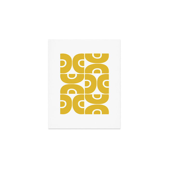 Mid Century Modern Abstract Pattern 7721 Mustard Yellow Art Print Gallery Image 1