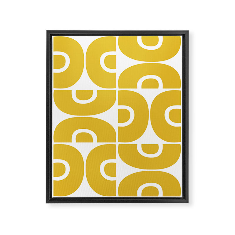 Mid Century Modern Abstract Pattern 7721 Mustard Yellow Framed Canvas Print Gallery Image 8