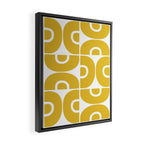 Mid Century Modern Abstract Pattern 7721 Mustard Yellow Framed Canvas Print Gallery Image 2
