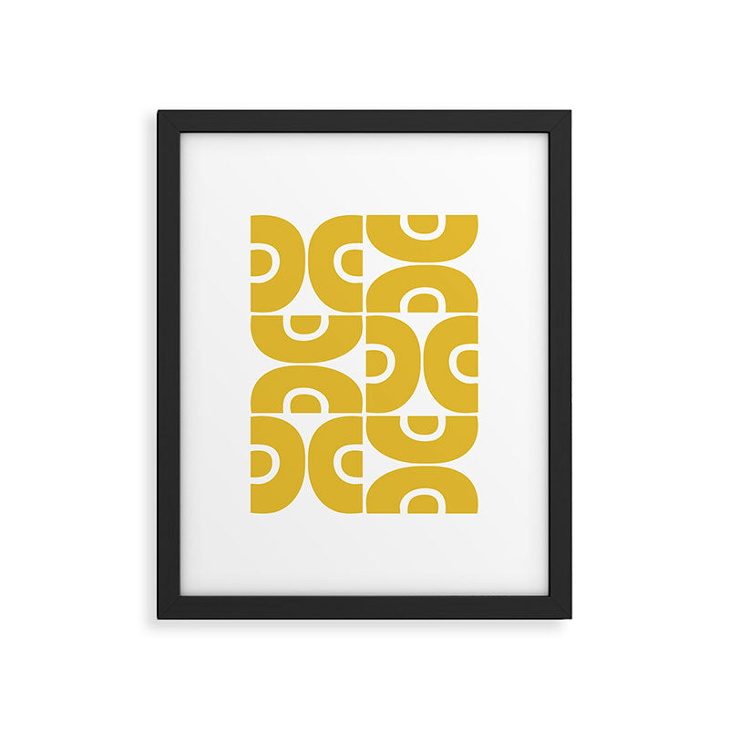 Mid Century Modern Abstract Pattern 7721 Mustard Yellow Framed Art Print Gallery Image 6