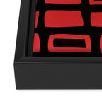 Mid Century Modern Abstract Squares Pattern 541 Black and Red Framed Canvas Print Gallery Image 3
