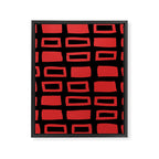 Mid Century Modern Abstract Squares Pattern 541 Black and Red Framed Canvas Print Gallery Image 8