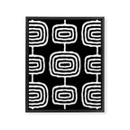 Mid Century Modern Atomic Rings Pattern 771 Black and White Framed Canvas Print Gallery Image 8