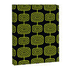 Mid Century Modern Atomic Rings Pattern Black and Chartreuse Canvas Print Gallery Image 8