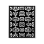 Mid Century Modern Atomic Rings Pattern Black and White Framed Canvas Print Gallery Image 8
