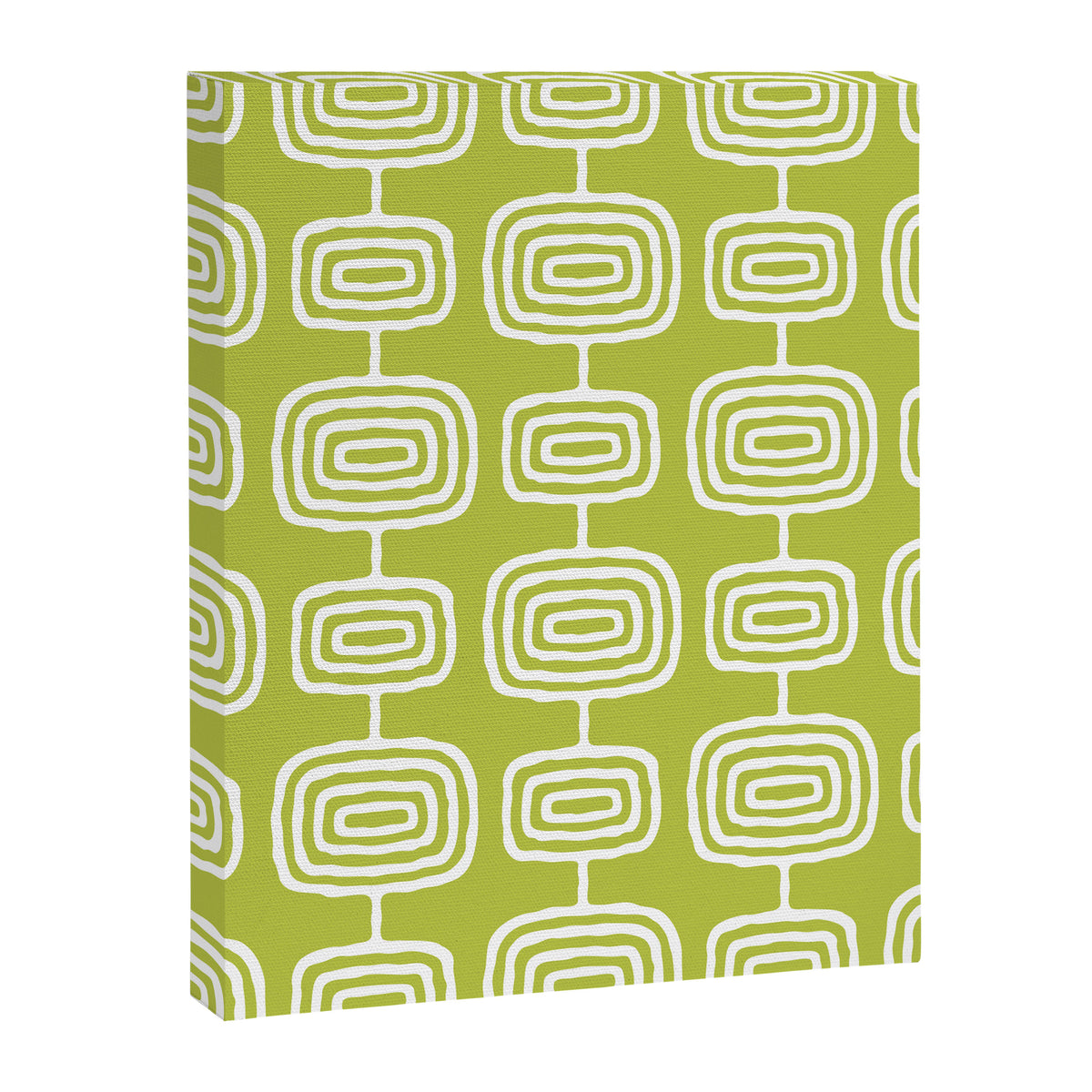 Mid Century Modern Atomic Rings Pattern Chartreuse Canvas Print Gallery Image 8
