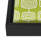 Mid Century Modern Atomic Rings Pattern Chartreuse Framed Canvas Print Gallery Image 3