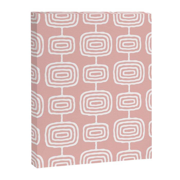 Mid Century Modern Atomic Rings Pattern Dusty Rose Canvas Print Gallery Image 1