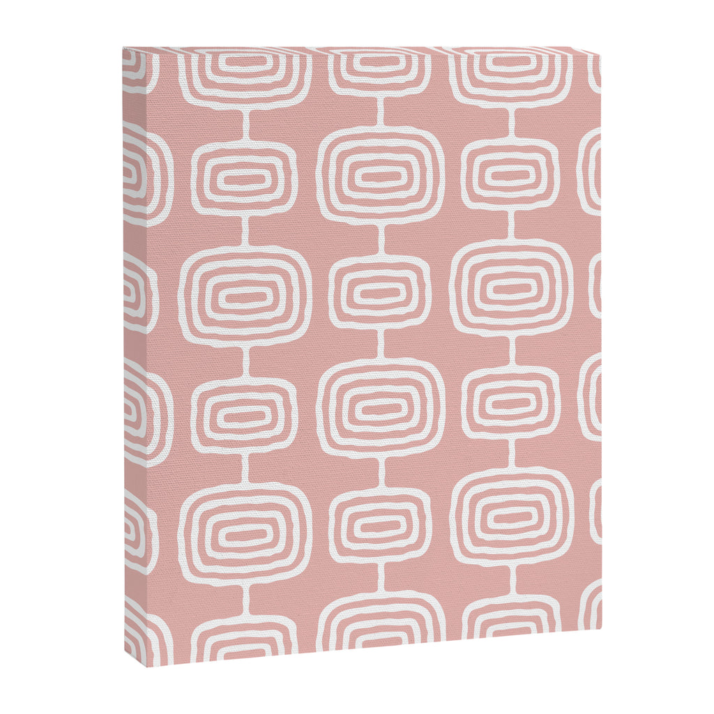 Mid Century Modern Atomic Rings Pattern Dusty Rose Canvas Print Gallery Image 8