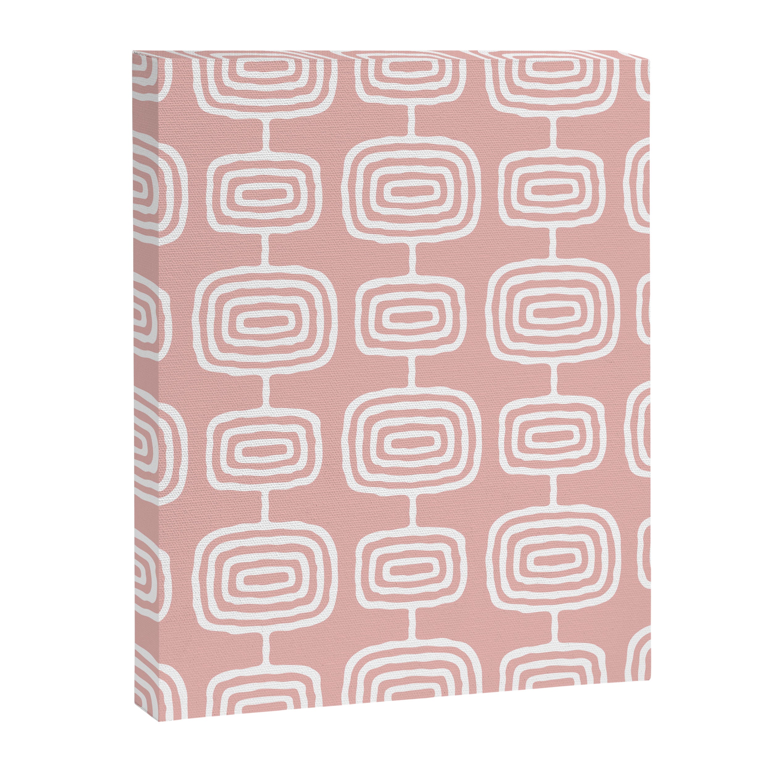 Mid Century Modern Atomic Rings Pattern Dusty Rose Canvas Print Gallery Image 8