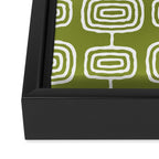 Mid Century Modern Atomic Rings Pattern Mid Mod Olive Green Framed Canvas Print Gallery Image 3