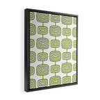 Mid Century Modern Atomic Rings Pattern Olive Green 3 Framed Canvas Print Gallery Image 2