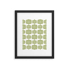 Mid Century Modern Atomic Rings Pattern Olive Green 3 Framed Art Print Gallery Image 6