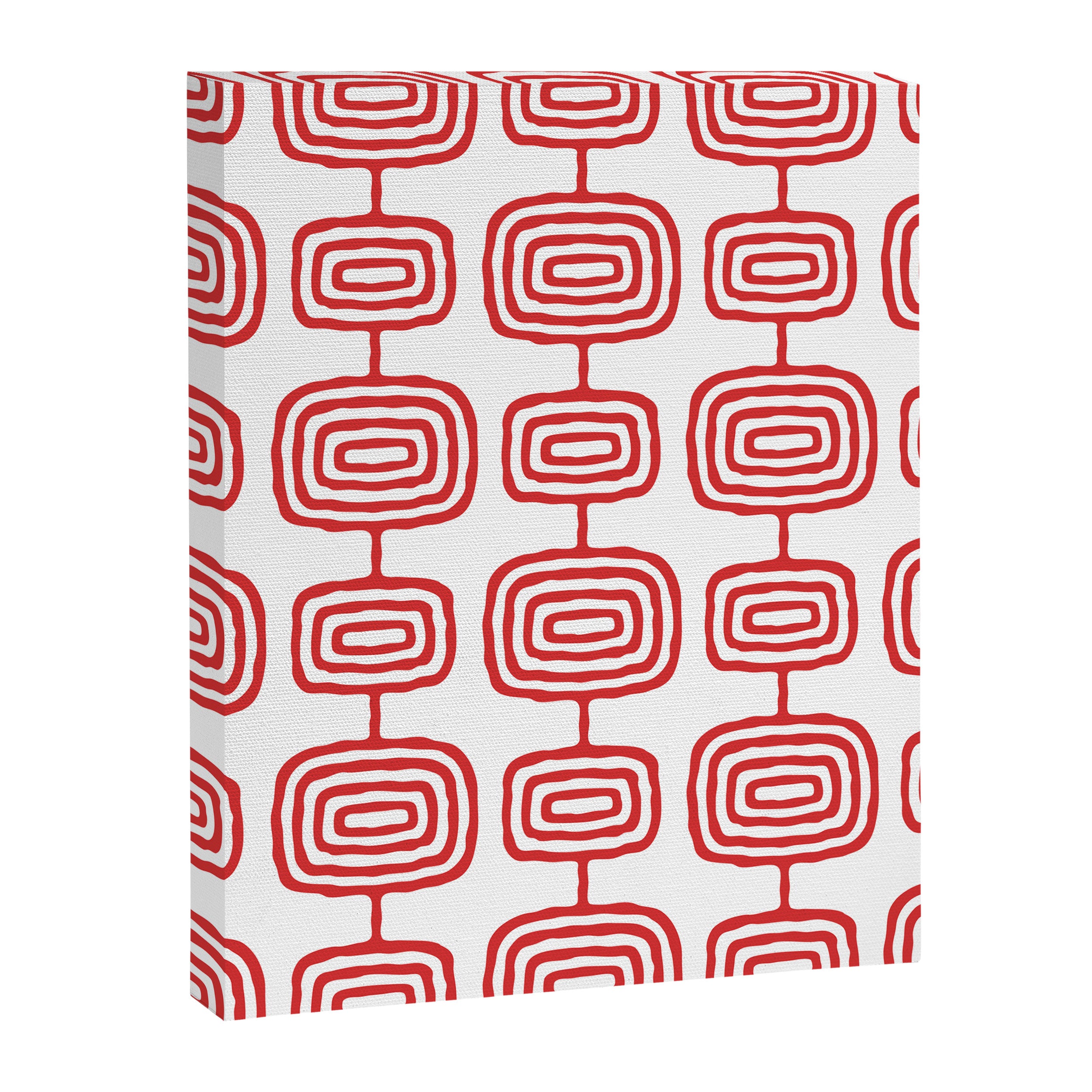 Mid Century Modern Atomic Rings Pattern Red 3 Canvas Print Gallery Image 8