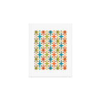 Mid Century Modern Atomic Starburst Pattern 441 Orange Brown Turquoise Chartreuse Art Print Gallery Image 1