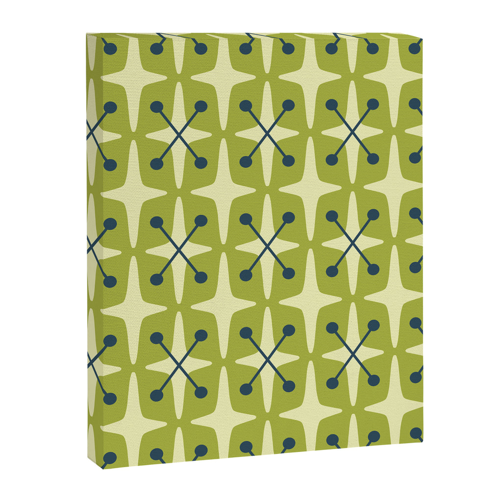 Mid Century Modern Atomic Starburst Pattern 541 Green Canvas Print Gallery Image 8