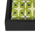 Mid Century Modern Atomic Starburst Pattern 541 Green Framed Canvas Print Gallery Image 3