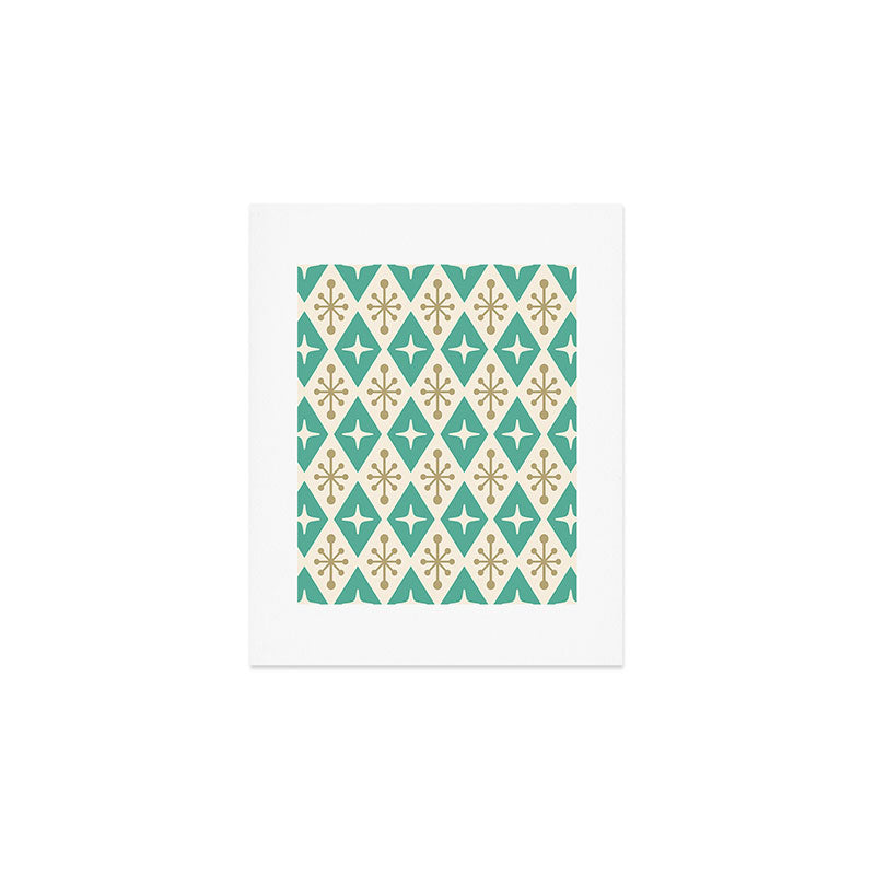 Mid Century Modern Atomic Triangle Pattern 105 Art Print Gallery Image 1