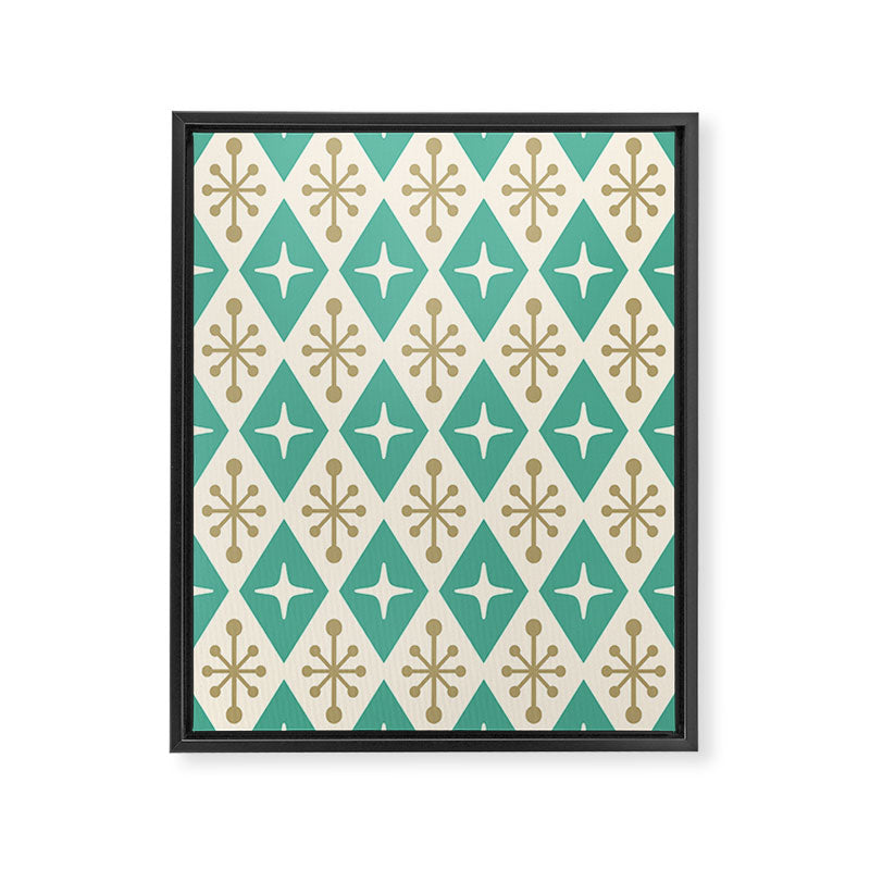 Mid Century Modern Atomic Triangle Pattern 105 Framed Canvas Print Gallery Image 8