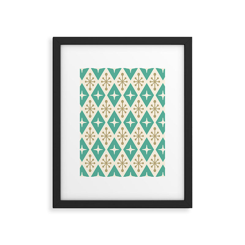 Mid Century Modern Atomic Triangle Pattern 105 Framed Art Print Gallery Image 6