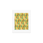 Mid Century Modern Atomic Wing Composition 55 Yellow Brown and Teal Art Print Gallery Image 1