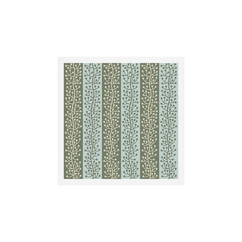 Mid Century Modern Berry Vine Sage and Mint Green Art Print Gallery Image 1