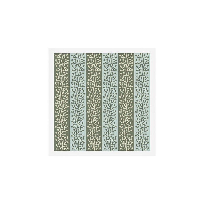 Mid Century Modern Berry Vine Sage and Mint Green Art Print Gallery Image 1