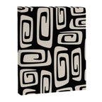 Mid Century Modern Cosmic Abstract 527 Black and Linen White Canvas Print Gallery Image 8