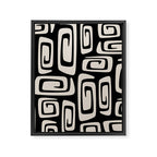 Mid Century Modern Cosmic Abstract 527 Black and Linen White Framed Canvas Print Gallery Image 8