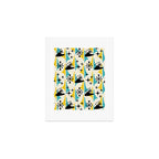 Mid Century Modern Cosmic Boomerang 726 Black Turquoise and Yellow Art Print Gallery Image 1