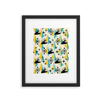 Mid Century Modern Cosmic Boomerang 726 Black Turquoise and Yellow Framed Art Print Gallery Image 6