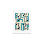 Mid Century Modern Decoration Kitsch 223 Blue and Gray Art Print Gallery Image 1