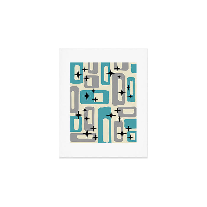 Mid Century Modern Decoration Kitsch 223 Blue and Gray Art Print Gallery Image 1