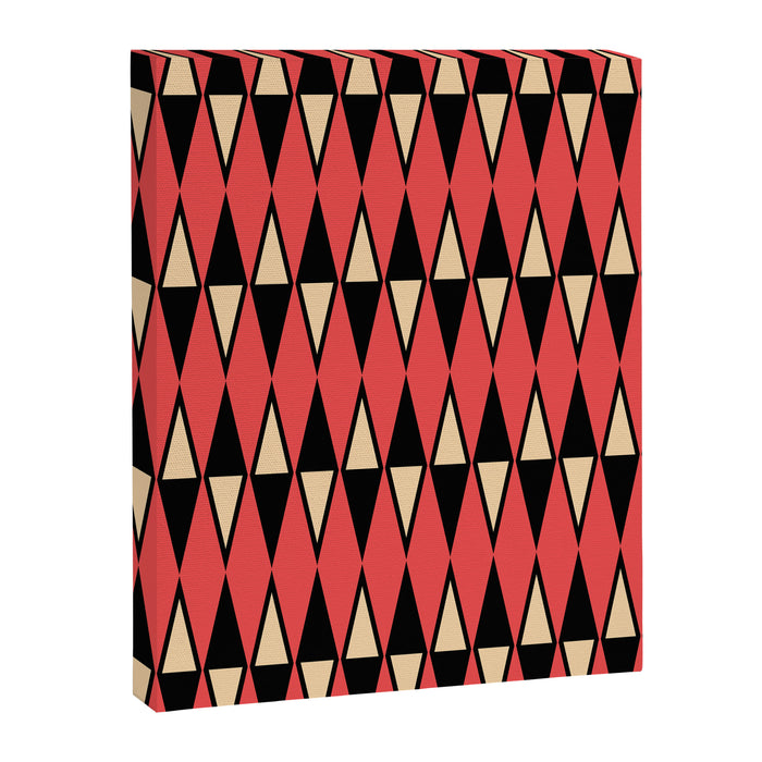 Mid Century Modern Diamond Pattern Red Black cream 231 Canvas Print Gallery Image 1