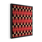 Mid Century Modern Diamond Pattern Red Black cream 231 Framed Canvas Print Gallery Image 2