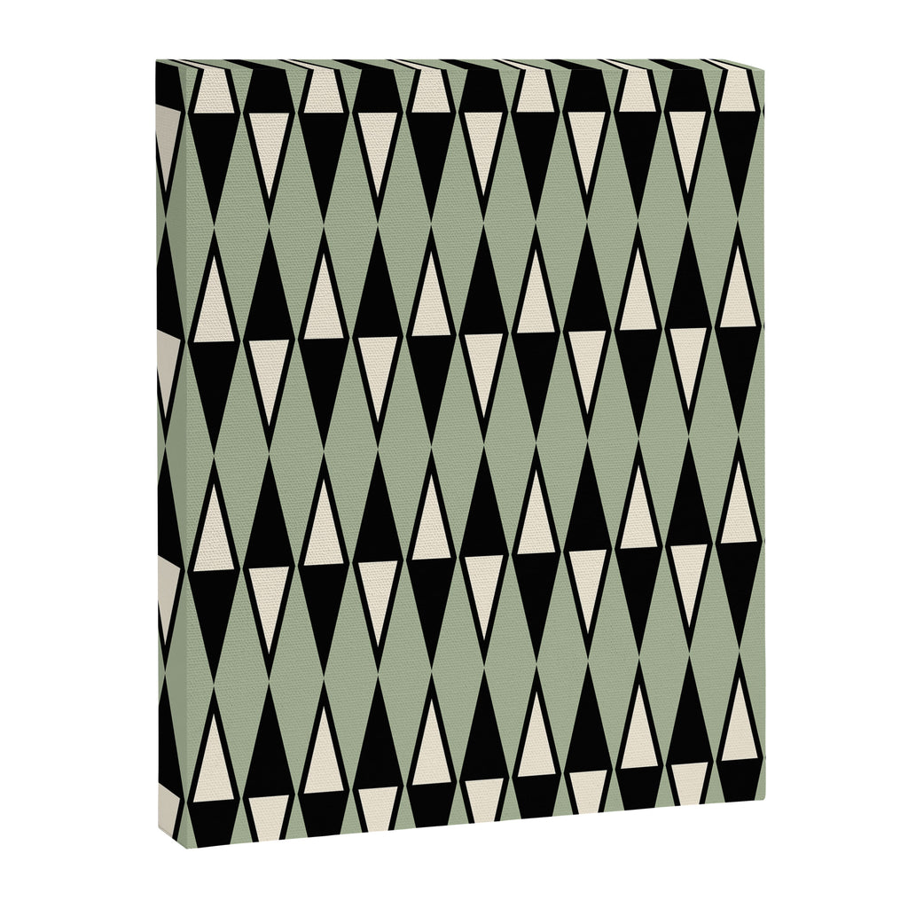 Mid Century Modern Diamond Pattern Sage Green 234 Canvas Print Gallery Image 8
