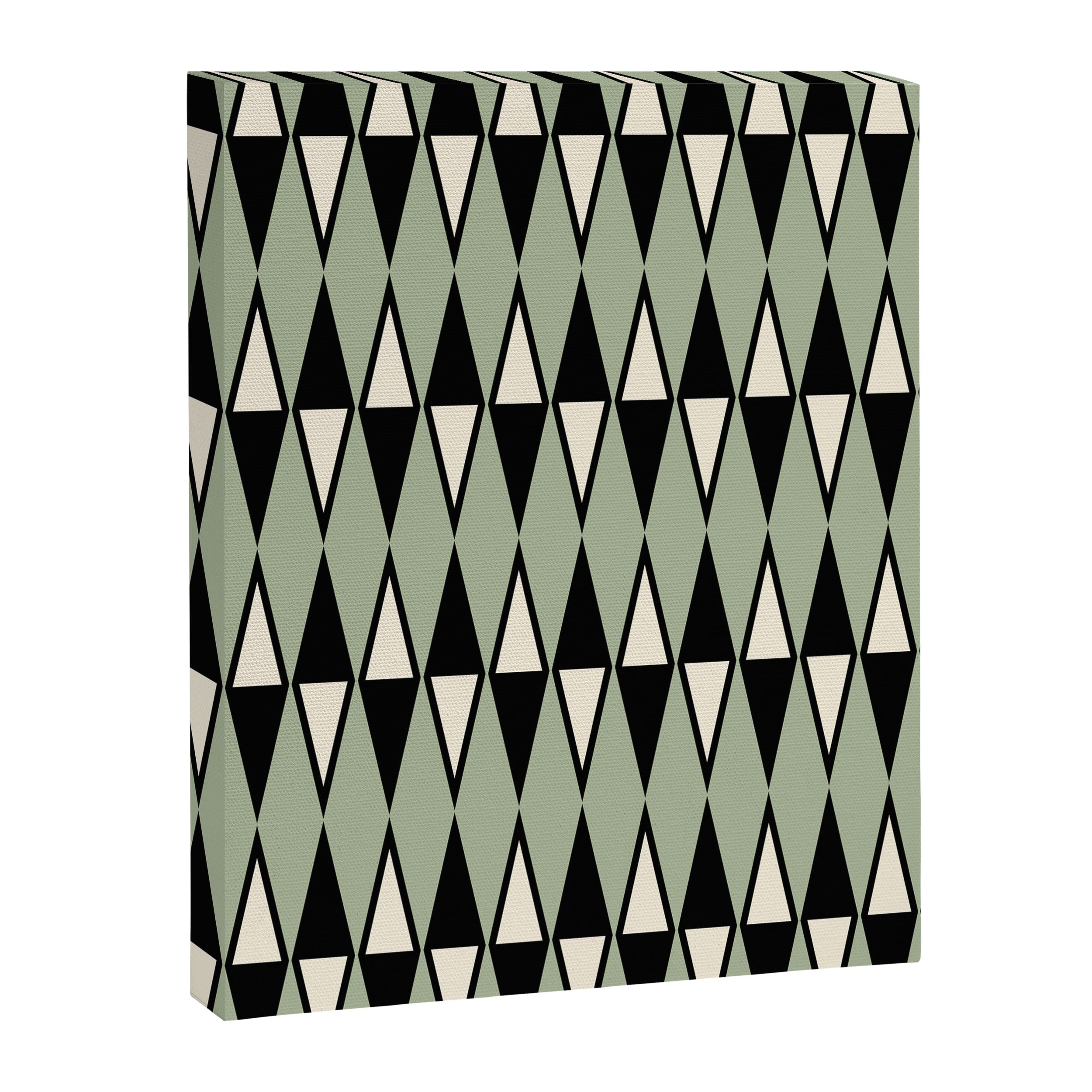 Mid Century Modern Diamond Pattern Sage Green 234 Canvas Print Gallery Image 8