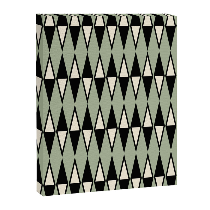 Mid Century Modern Diamond Pattern Sage Green 234 Canvas Print Gallery Image 1