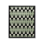Mid Century Modern Diamond Pattern Sage Green 234 Framed Canvas Print Gallery Image 8