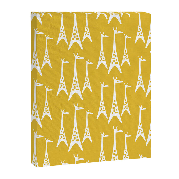 Mid Century Modern Giraffe Pattern 221 Mustard Yellow Canvas Print Gallery Image 1