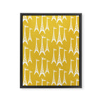 Mid Century Modern Giraffe Pattern 221 Mustard Yellow Framed Canvas Print Gallery Image 8