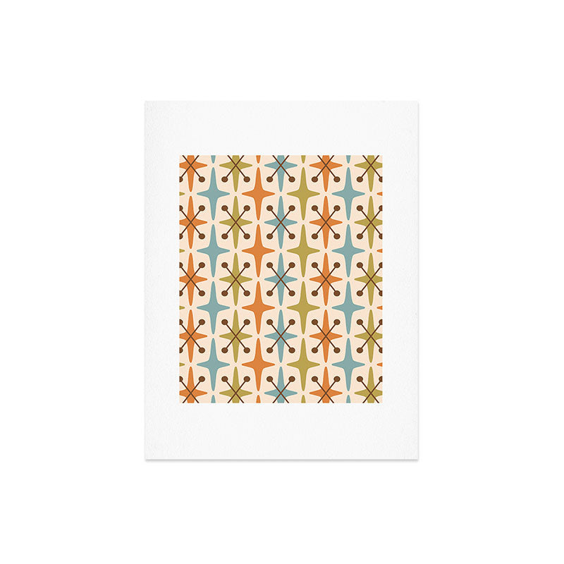 Mid Century Modern Googie Star Pattern Mid Mod Art Print – Society6