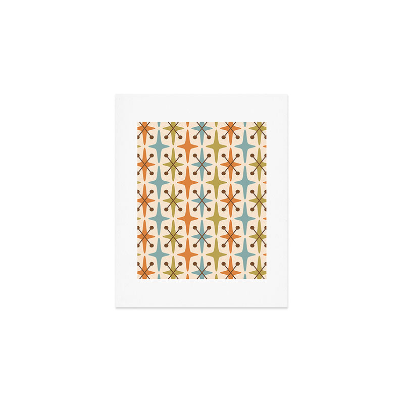 Mid Century Modern Googie Star Pattern Mid Mod Art Print Gallery Image 1
